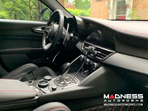 Alfa Romeo Giulia Center Console Trim Set - Carbon Fiber - Two Piece Kit - Pre '20 - Feroce Carbon